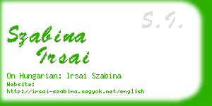 szabina irsai business card